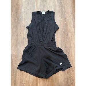 Nike Womens Sportswear Romper Black Sleeveless Snap Front XL Sporty Athleisure